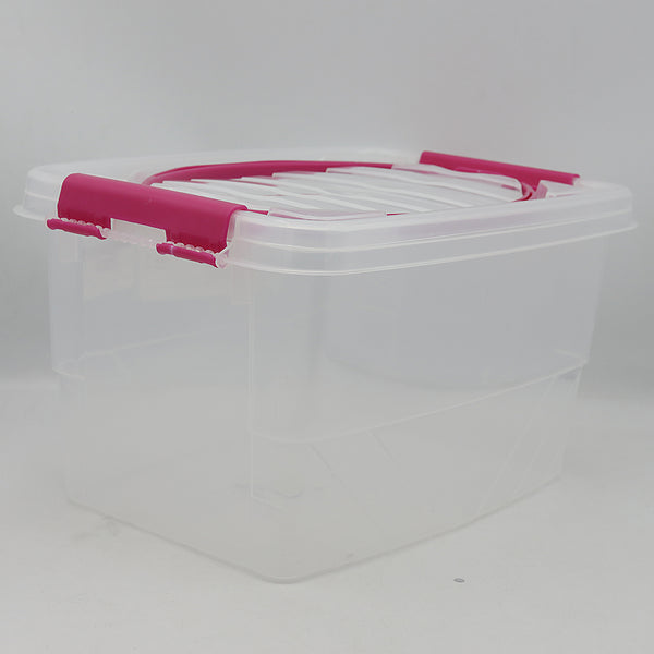 Clear Lock Storage box With Handle Lock Medium 7Ltr - Pink, Home & Lifestyle, Storage Boxes, Chase Value, Chase Value