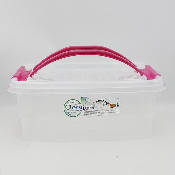 Clear Lock Storage box With Handle Lock Small 5Ltr - Pink, Home & Lifestyle, Storage Boxes, Chase Value, Chase Value