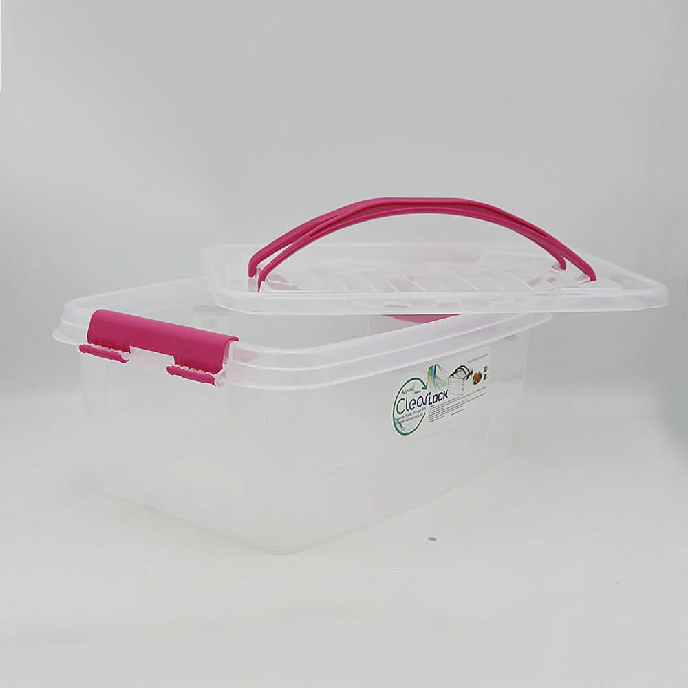 Clear Lock Storage box With Handle Lock Small 5Ltr - Pink, Home & Lifestyle, Storage Boxes, Chase Value, Chase Value