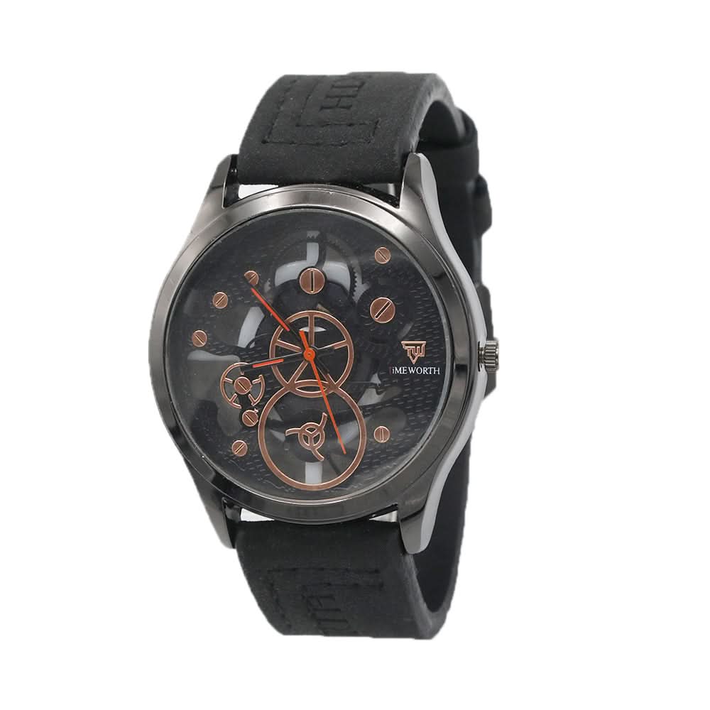 Men's Skeleton Strap Watch - Black, Men, Watches, Chase Value, Chase Value