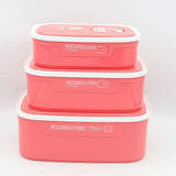Plastic Lunch Box 3 Piece Set 8105 - Pink, Kids, Tiffin Boxes And Bottles, Chase Value, Chase Value
