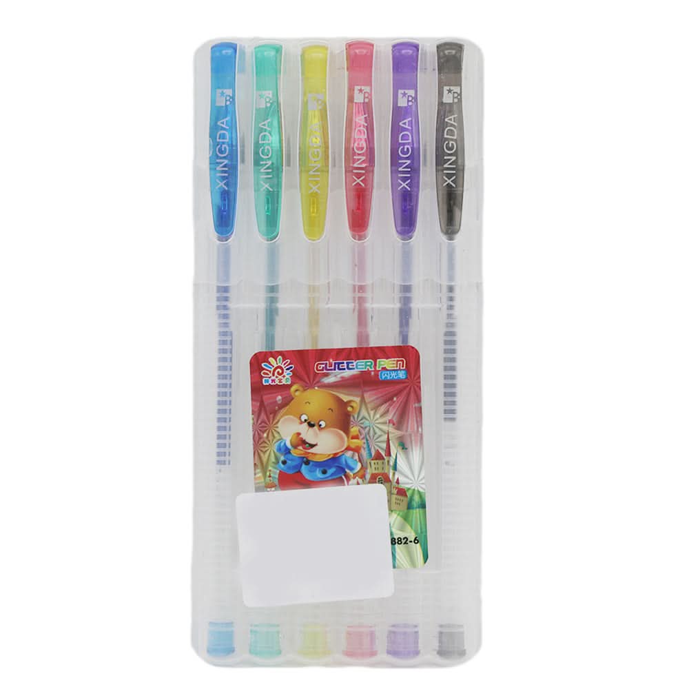 Glitter Pen 6Pcs, Pencil Boxes & Stationery Sets, Chase Value, Chase Value