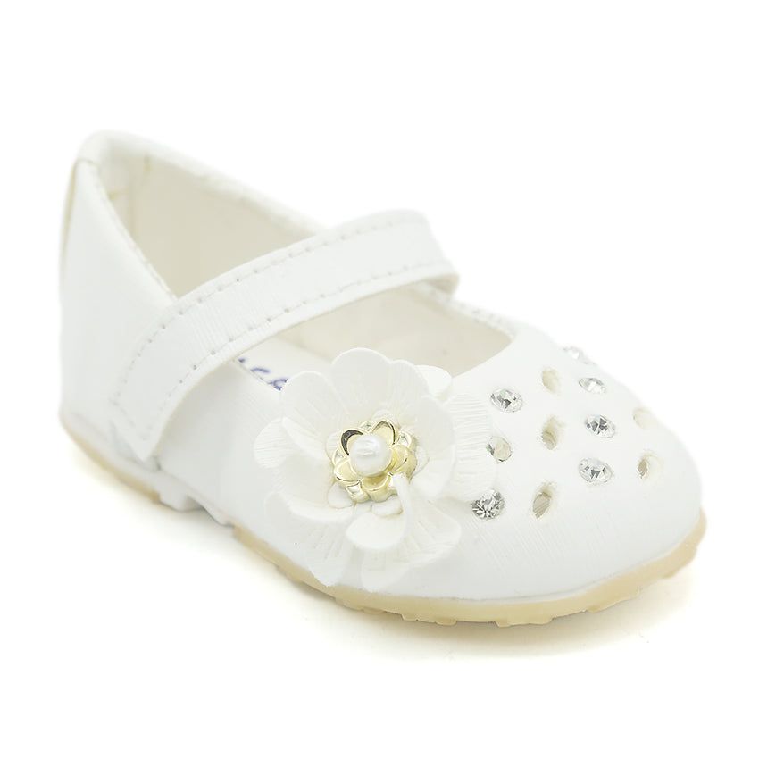 Newborn Fancy Baby Pumps - White, Kids, NB Shoes And Socks, Chase Value, Chase Value