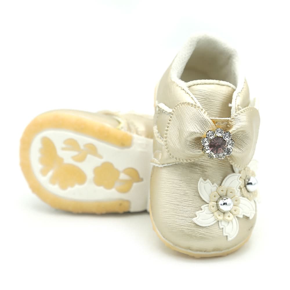Newborn Fancy Baby Shoes - Light Golden, Kids, NB Shoes And Socks, Chase Value, Chase Value