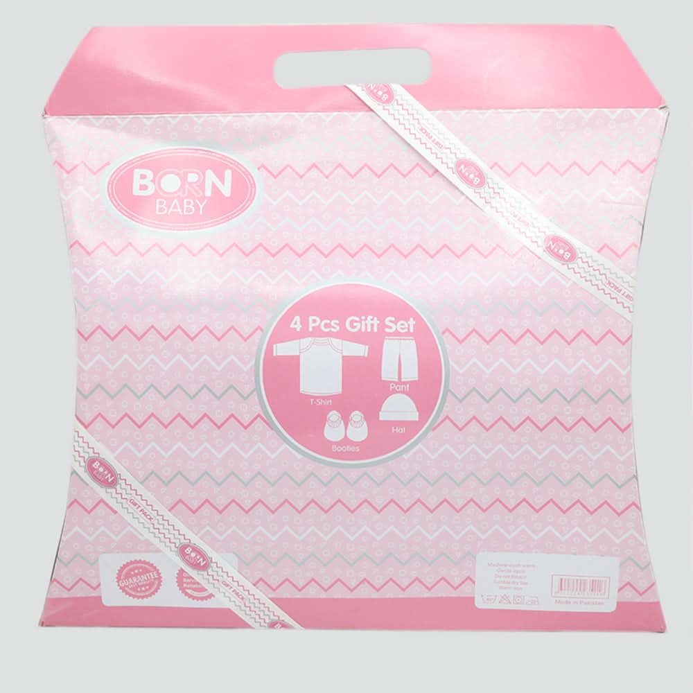 Newborn Girls 4 Piece Gift Set - Pink, Kids, Newborn Gift Set, Chase Value, Chase Value