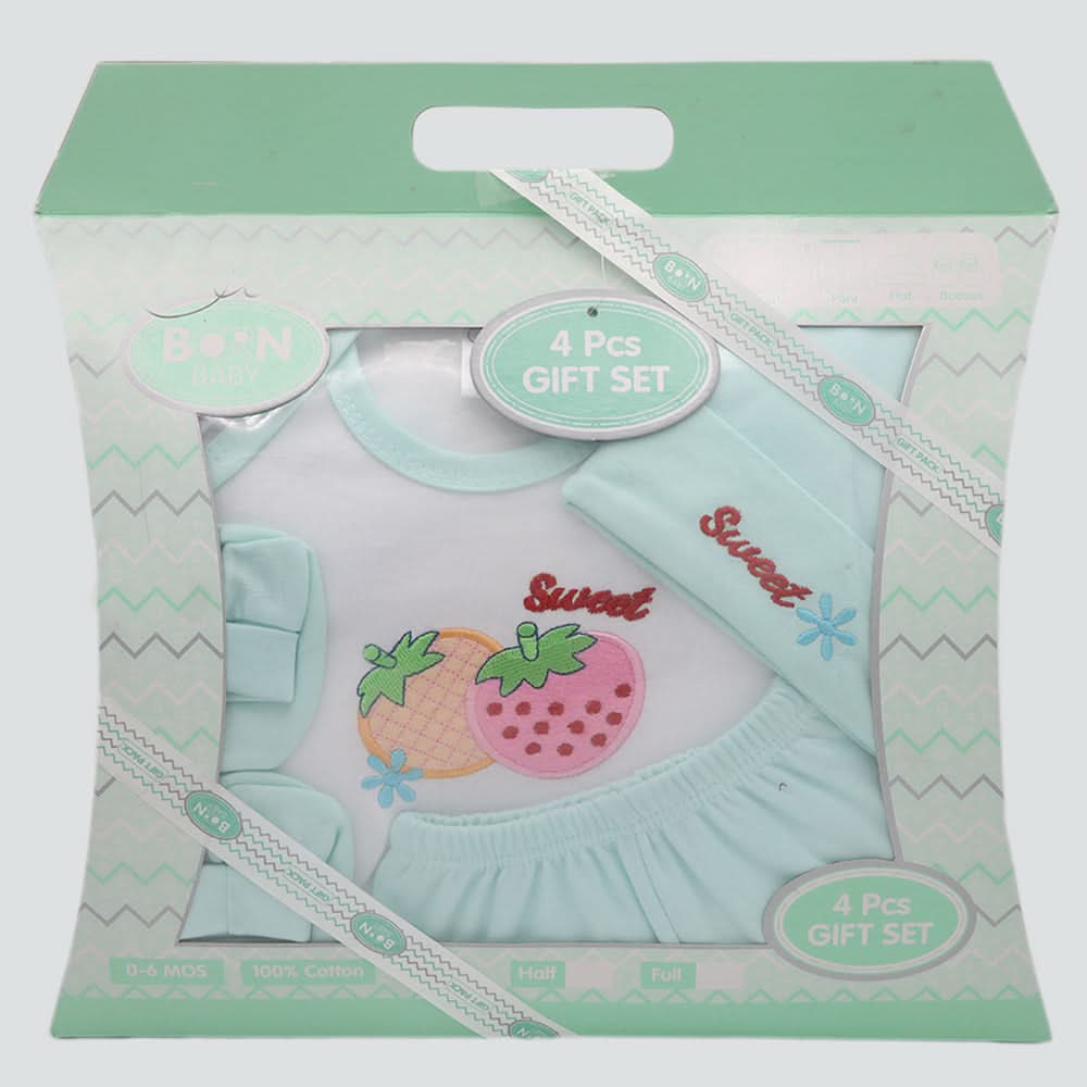 Newborn Unisex 4 Piece Gift Set - Green, Kids, Newborn Gift Set, Chase Value, Chase Value