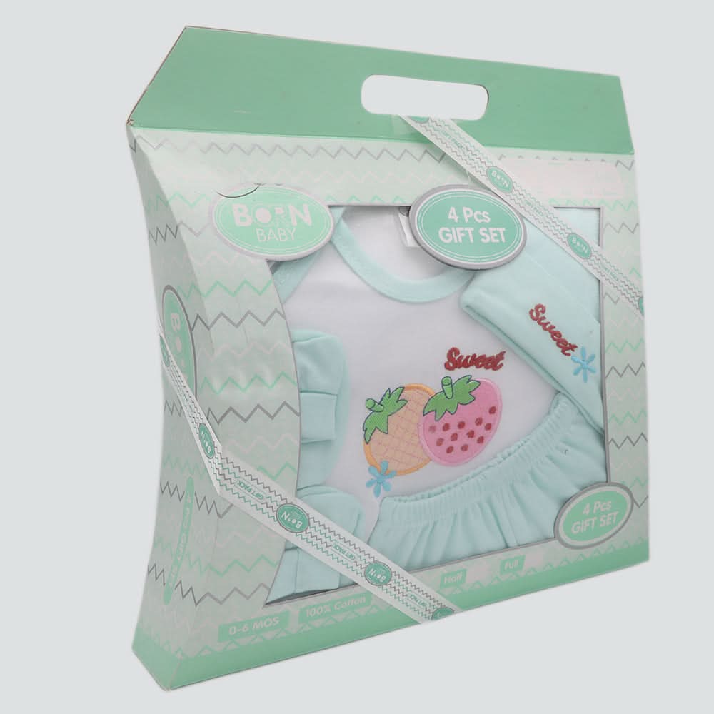 Newborn Unisex 4 Piece Gift Set - Green, Kids, Newborn Gift Set, Chase Value, Chase Value