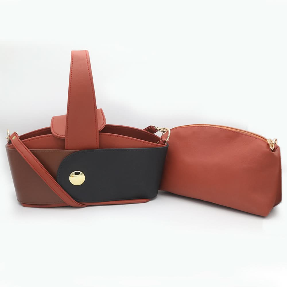 Women's 2 Pcs Handbag C0097 - Rust, Women, Bags, Chase Value, Chase Value