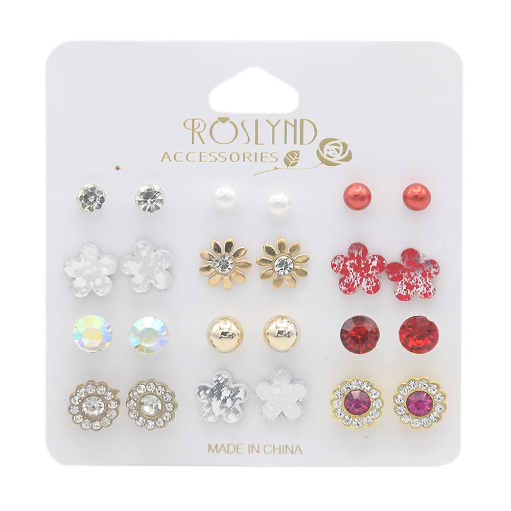 Girls Ear Tops Card - Multi, Kids, Earrings & Tops, Chase Value, Chase Value