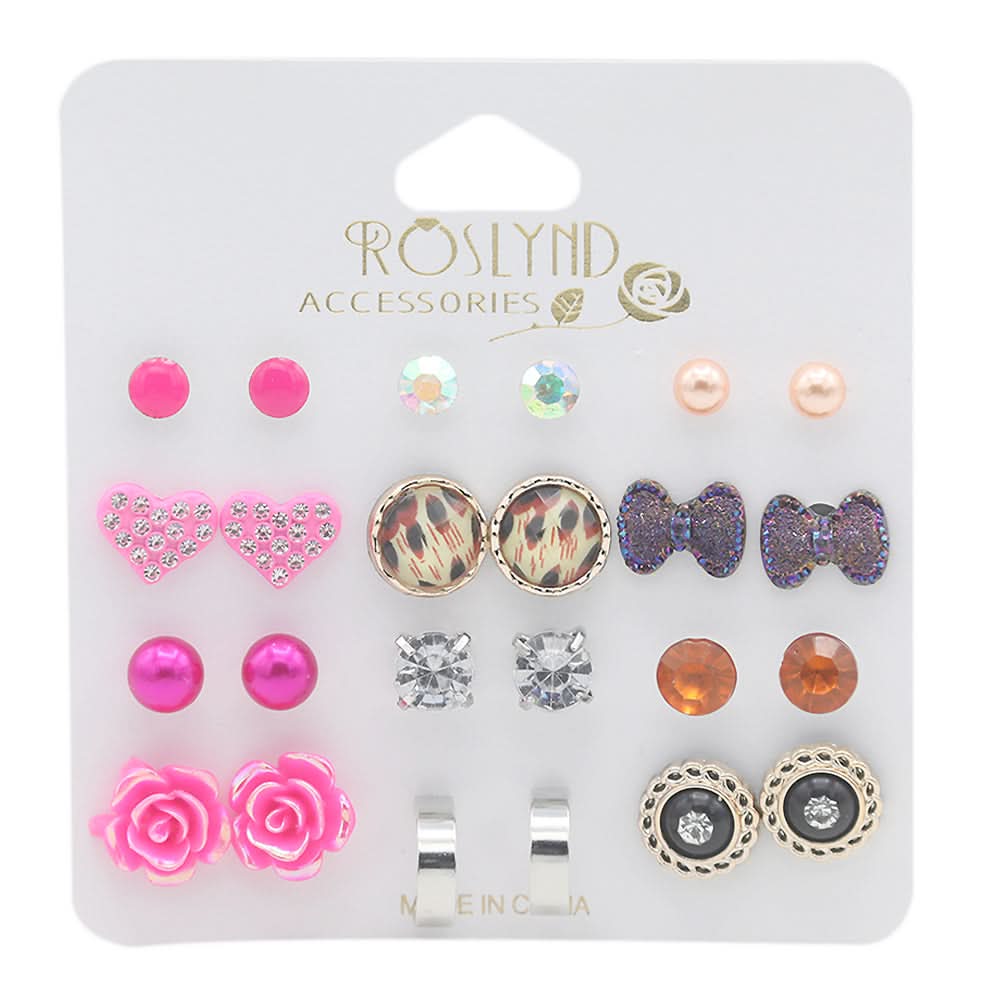 Girls Ear Tops Card - Multi, Kids, Earrings & Tops, Chase Value, Chase Value