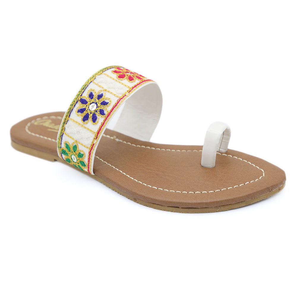 Girl's Slippers - White, Kids, Girls Slippers, Chase Value, Chase Value
