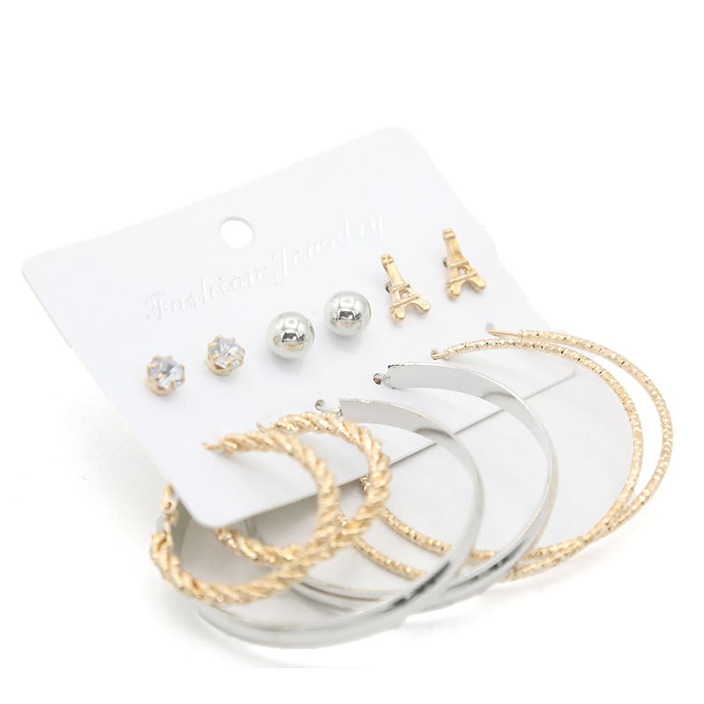 Women's Ear Bali & Tops - Golden & Silver, Women, Earrings & Tops, Chase Value, Chase Value