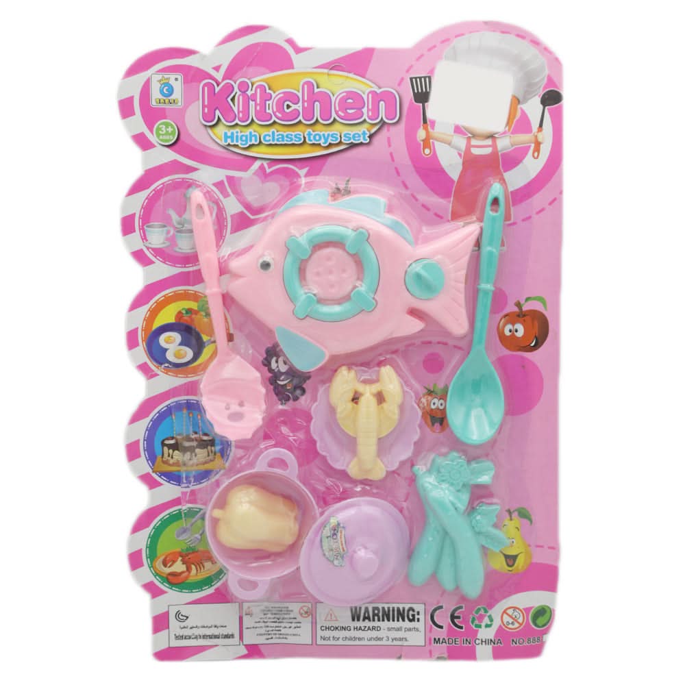 Kitchen Toys Set Card No 888 - Pink, Kids, Cosmetic and Kitchen Sets, Chase Value, Chase Value