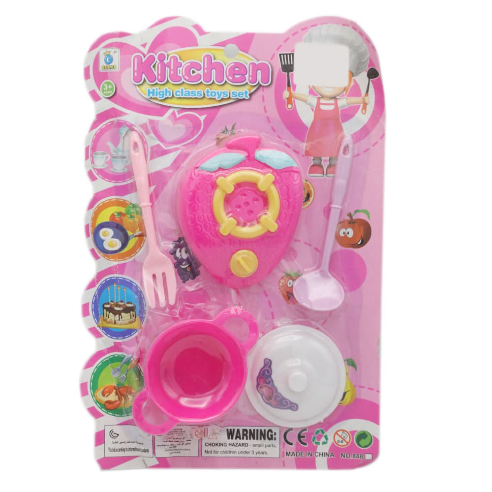 Kitchen Toys Set Card No 888 - Dark Pink, Kids, Cosmetic and Kitchen Sets, Chase Value, Chase Value