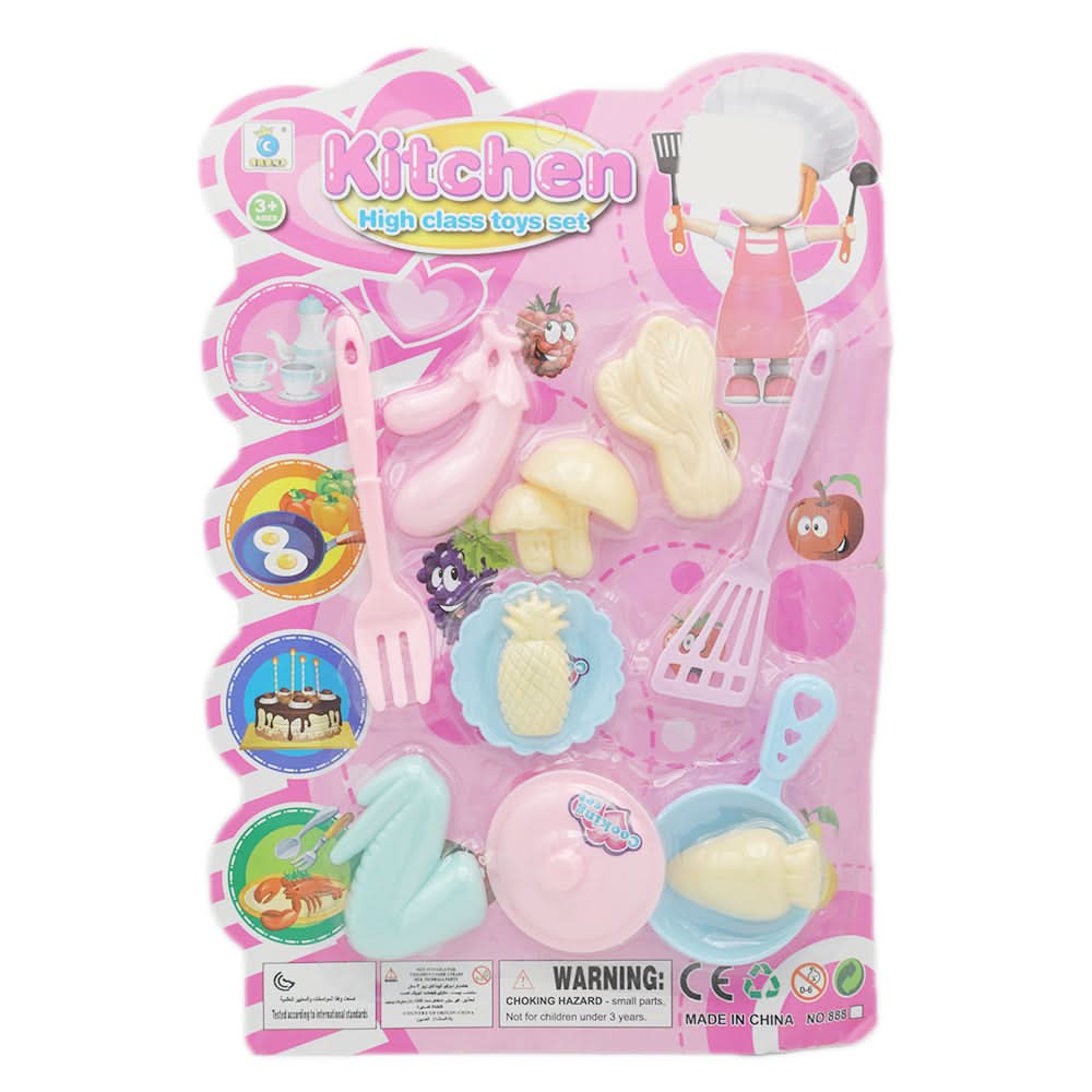 Kitchen Toys Set Card No 888 - Pink, Kids, Cosmetic and Kitchen Sets, Chase Value, Chase Value