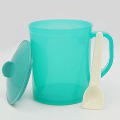 Plastic Mug With Spoon - Green, Home & Lifestyle, Glassware & Drinkware, Chase Value, Chase Value