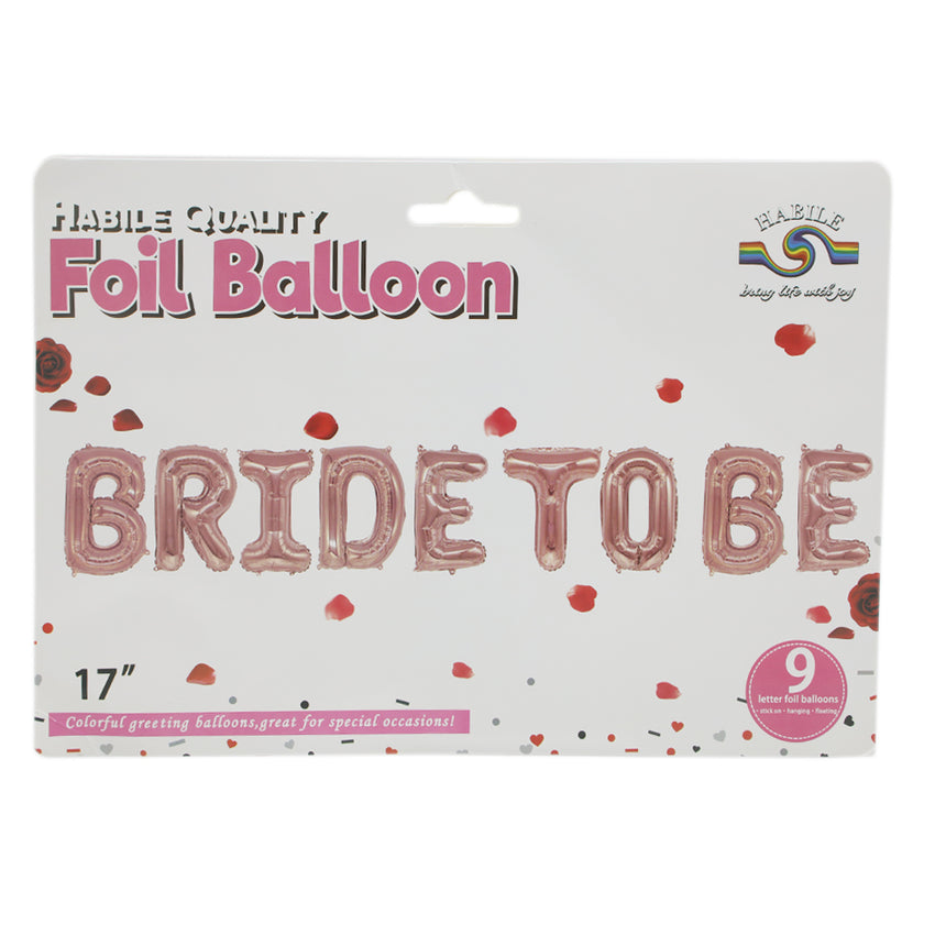 Bride To Be Foil Balloon Cb-20 - Peach, Balloons and Bubble Toys, Chase Value, Chase Value