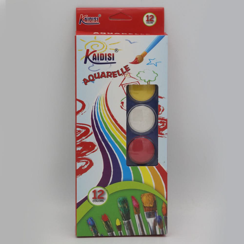 Watercolor 12 Pcs For Kids - Red, Kids, Colouring Tools, Chase Value, Chase Value