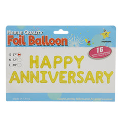 Happy Anniversary Foil Balloon Cb-21 - Golden, Balloons and Bubble Toys, Chase Value, Chase Value