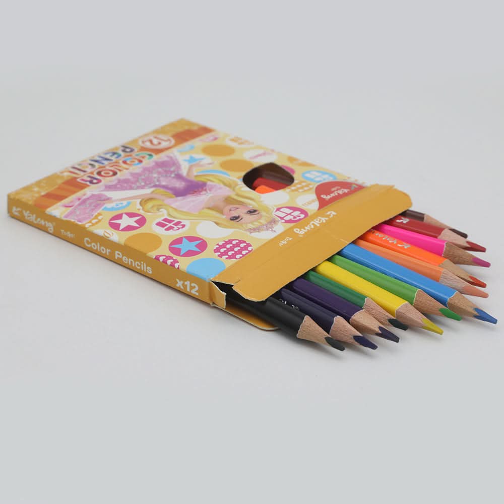 Color Pencil Set 12 Piece - Yellow, Kids, Pencil Boxes And Stationery Sets, Chase Value, Chase Value