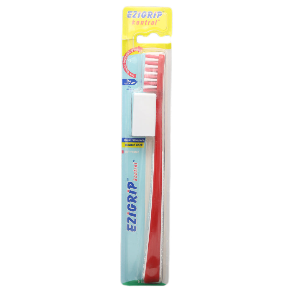 Ezigrip Kontrol Tooth Brush - White-Red, Beauty & Personal Care, Oral Care, Chase Value, Chase Value