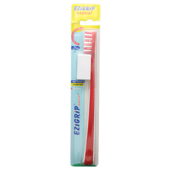 Ezigrip Kontrol Tooth Brush - White-Red, Beauty & Personal Care, Oral Care, Chase Value, Chase Value
