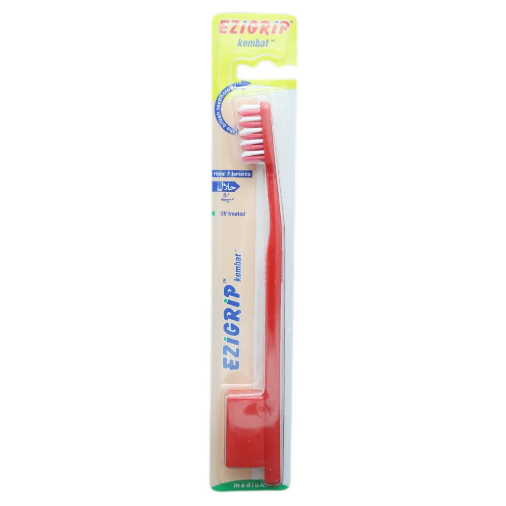 Ezigrip Kombat Tooth Brush - Red, Beauty & Personal Care, Oral Care, Chase Value, Chase Value