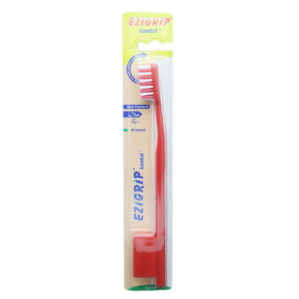Ezigrip Kombat Tooth Brush - Red, Beauty & Personal Care, Oral Care, Chase Value, Chase Value