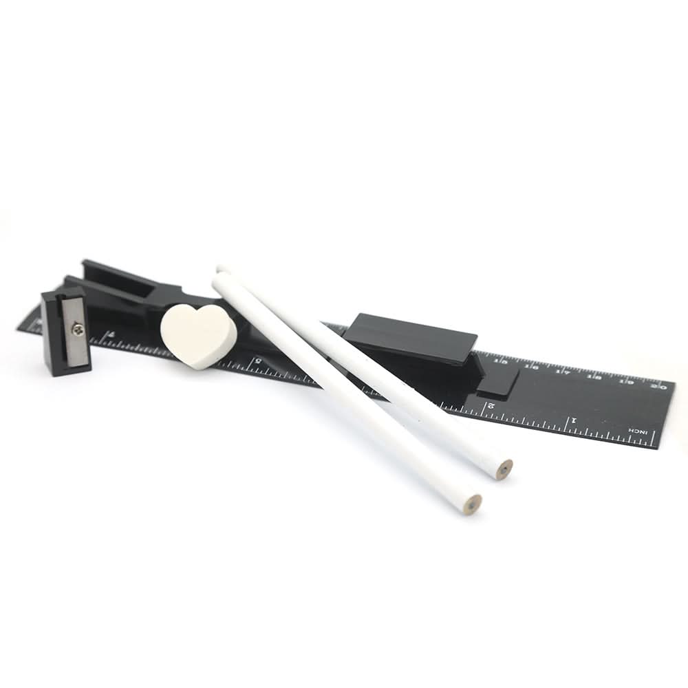 Ruler Set 8" 98-99 - Black, Kids, Pencil Boxes And Stationery Sets, Chase Value, Chase Value