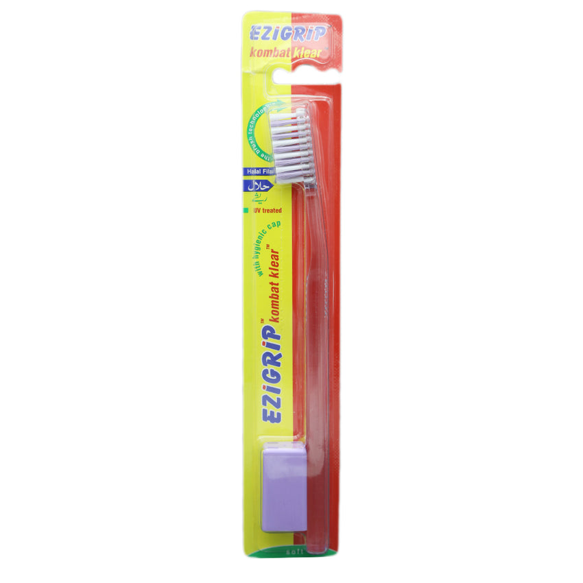 Ezigrip Kombat Klear Tooth Brush - Purple, Beauty & Personal Care, Oral Care, Chase Value, Chase Value