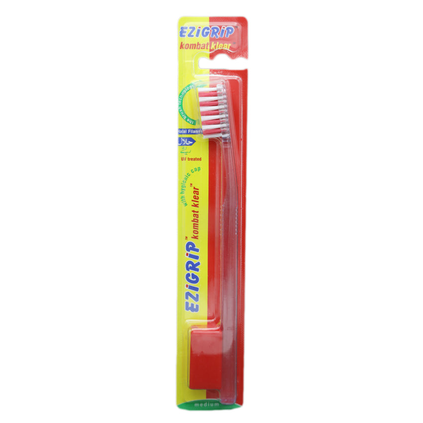 Ezigrip Kombat Klear Tooth Brush - Red, Beauty & Personal Care, Oral Care, Chase Value, Chase Value