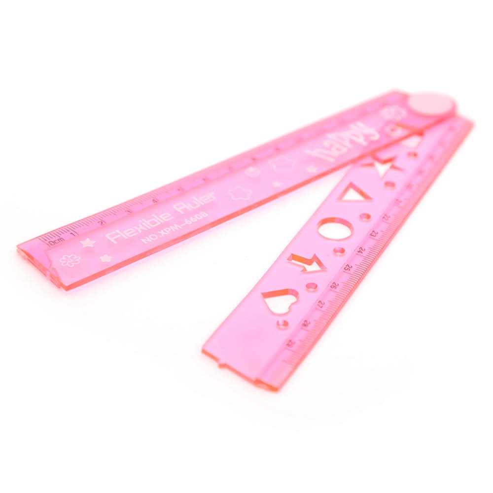 Flexible Ruler 15CM+15CM=30CM 6608 - Pink, Kids, Pencil Boxes And Stationery Sets, Chase Value, Chase Value