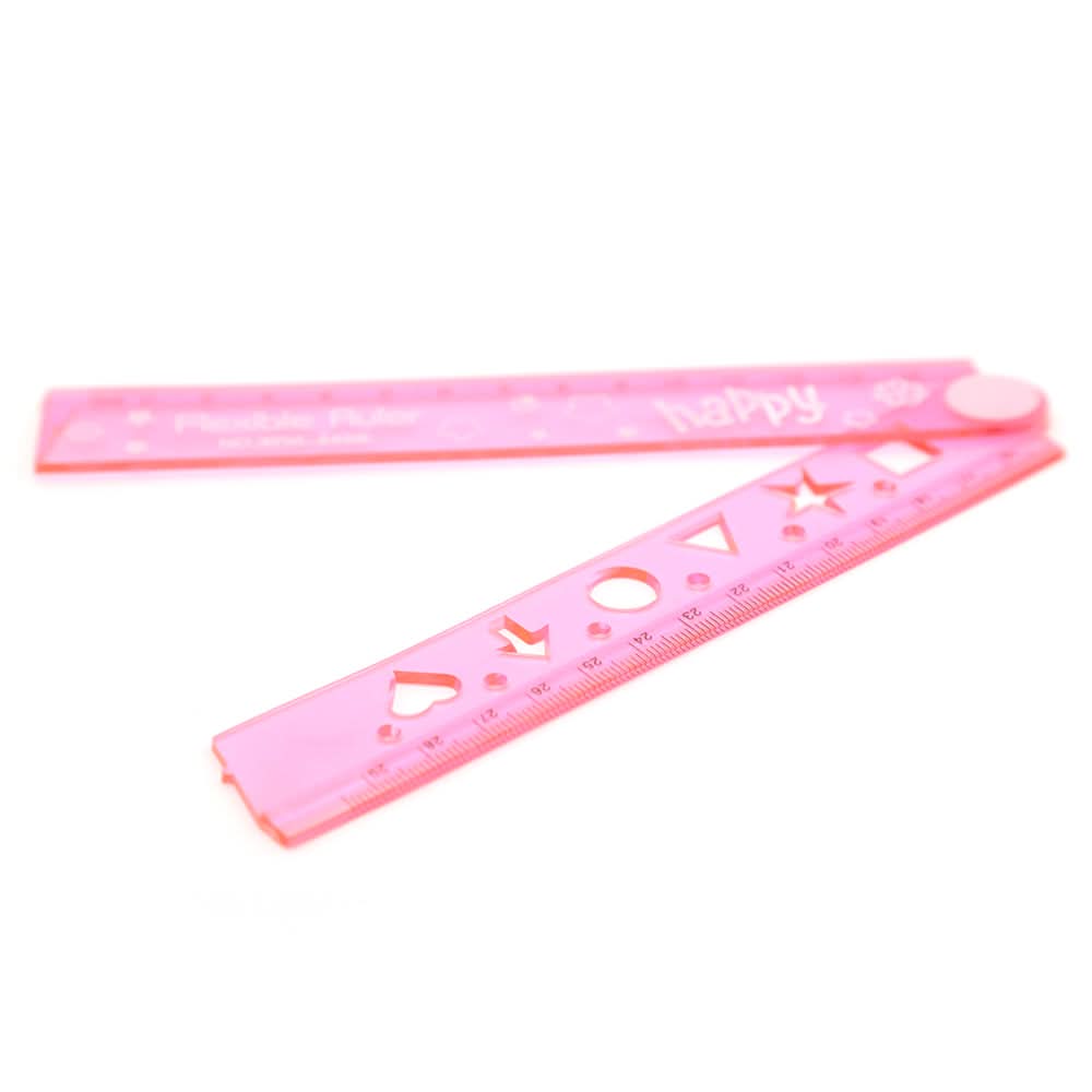 Flexible Ruler 15CM+15CM=30CM 6608 - Pink, Kids, Pencil Boxes And Stationery Sets, Chase Value, Chase Value