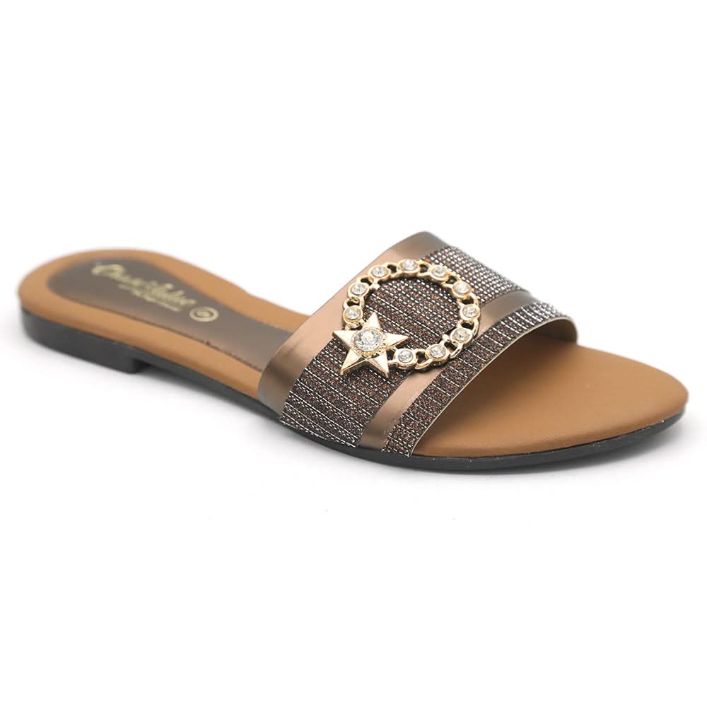 Women's Fancy Slippers I-011 - Brown, Women, Slippers, Chase Value, Chase Value