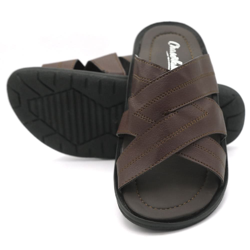 Men's Slippers R-18- Brown, Men, Slippers, Chase Value, Chase Value