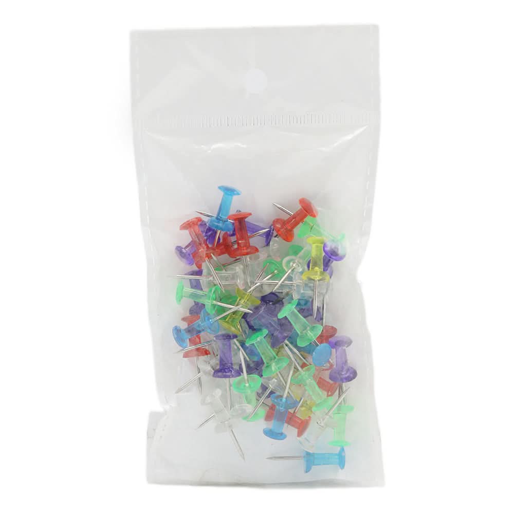 Push Pin (50 Pcs) Hpp-0047 - Multi, Kids, Pencil Boxes And Stationery Sets, Chase Value, Chase Value