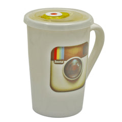 Ceramic Mug With Plastic Cap 1Pc  - 3 Designs, Home & Lifestyle, Thermos & Mug, Chase Value, Chase Value