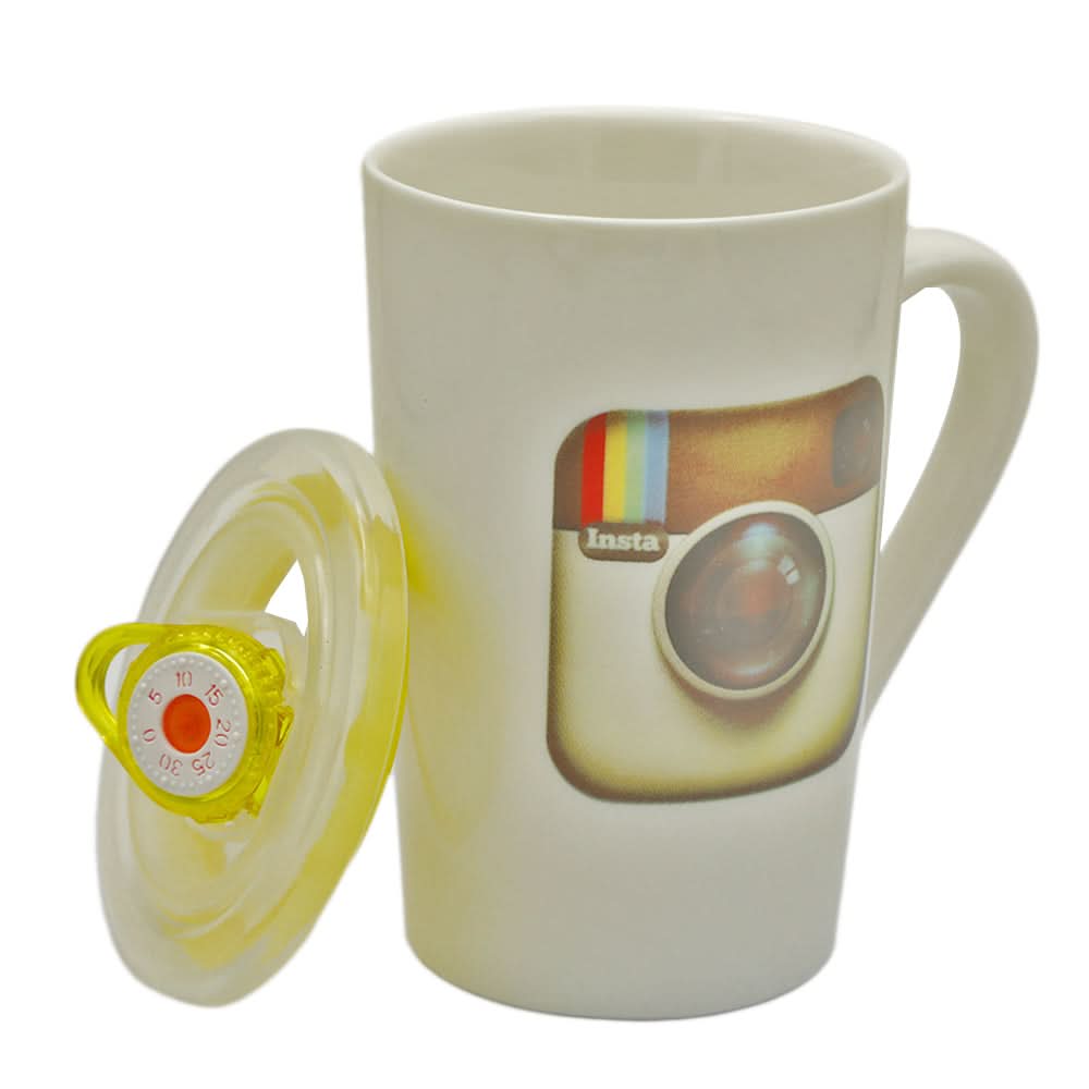 Ceramic Mug With Plastic Cap 1Pc  - 3 Designs, Home & Lifestyle, Thermos & Mug, Chase Value, Chase Value