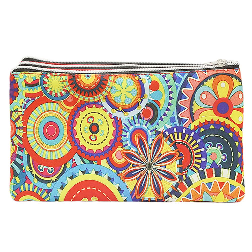 Pencil Pouch Three Zipper - Red, Kids, Pencil Boxes And Stationery Sets, Chase Value, Chase Value