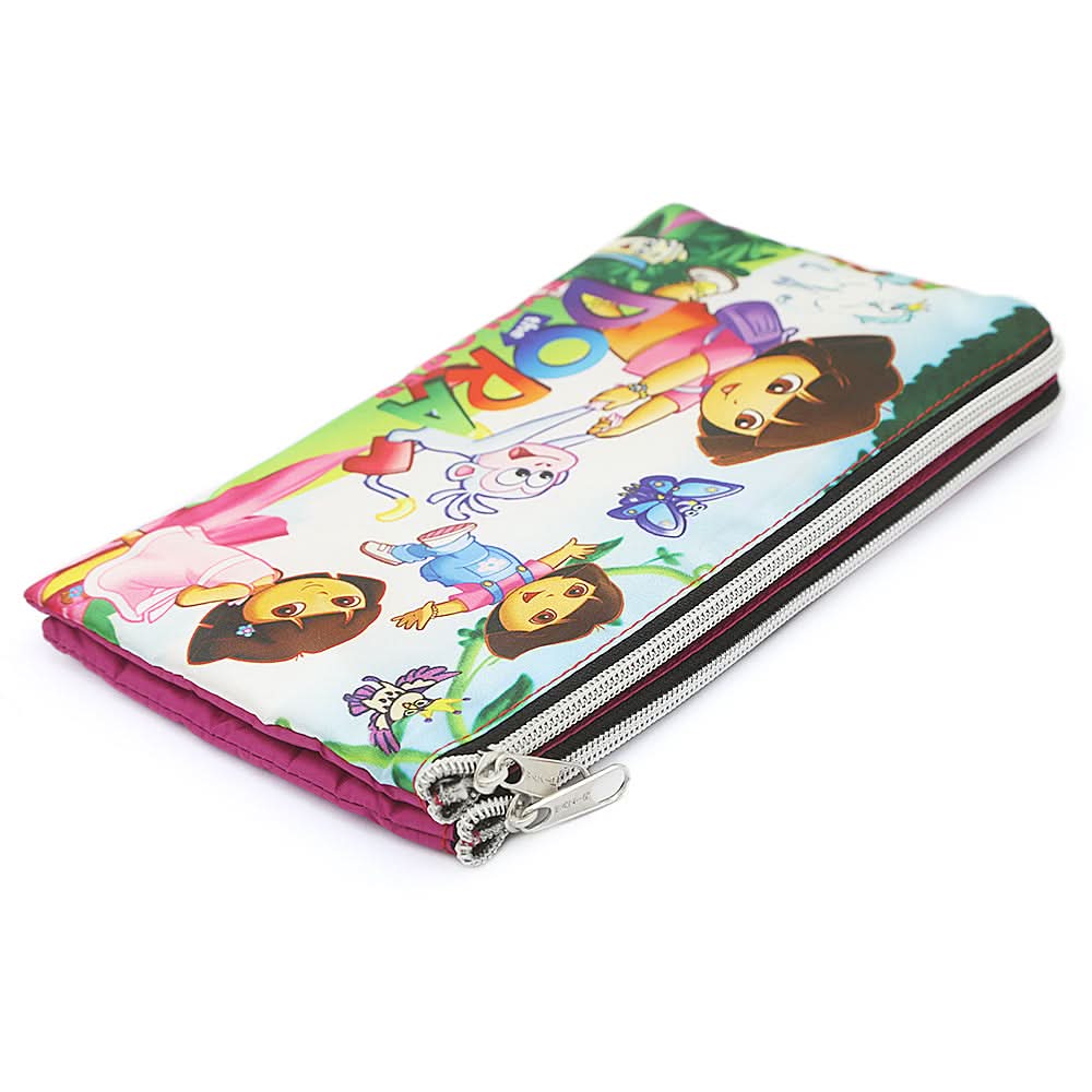 Pencil Pouch Two Zipper - Dark Pink, Kids, Pencil Boxes And Stationery Sets, Chase Value, Chase Value