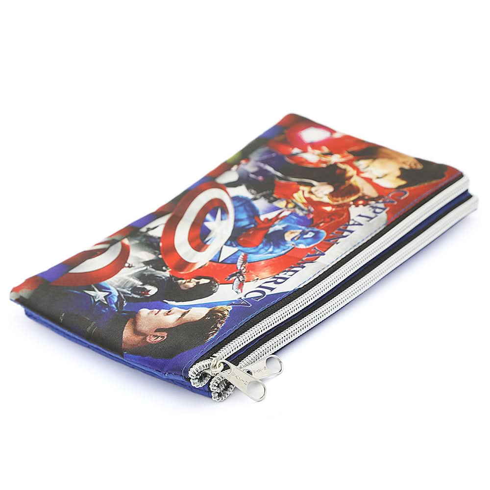 Pencil Pouch Two Zipper - Blue, Kids, Pencil Boxes And Stationery Sets, Chase Value, Chase Value