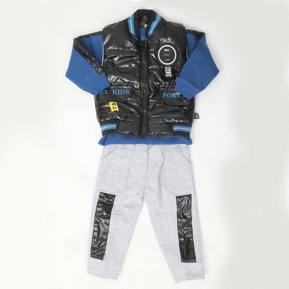 Boys 3 Piece Full Sleeves Suit - Blue, Kids, Boys Sets And Suits, Chase Value, Chase Value
