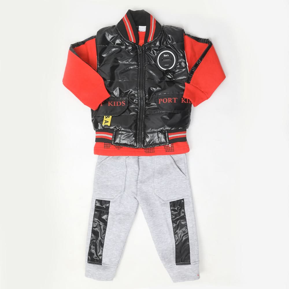 Boys 3 Piece Full Sleeves Suit - Orange, Kids, Boys Sets And Suits, Chase Value, Chase Value