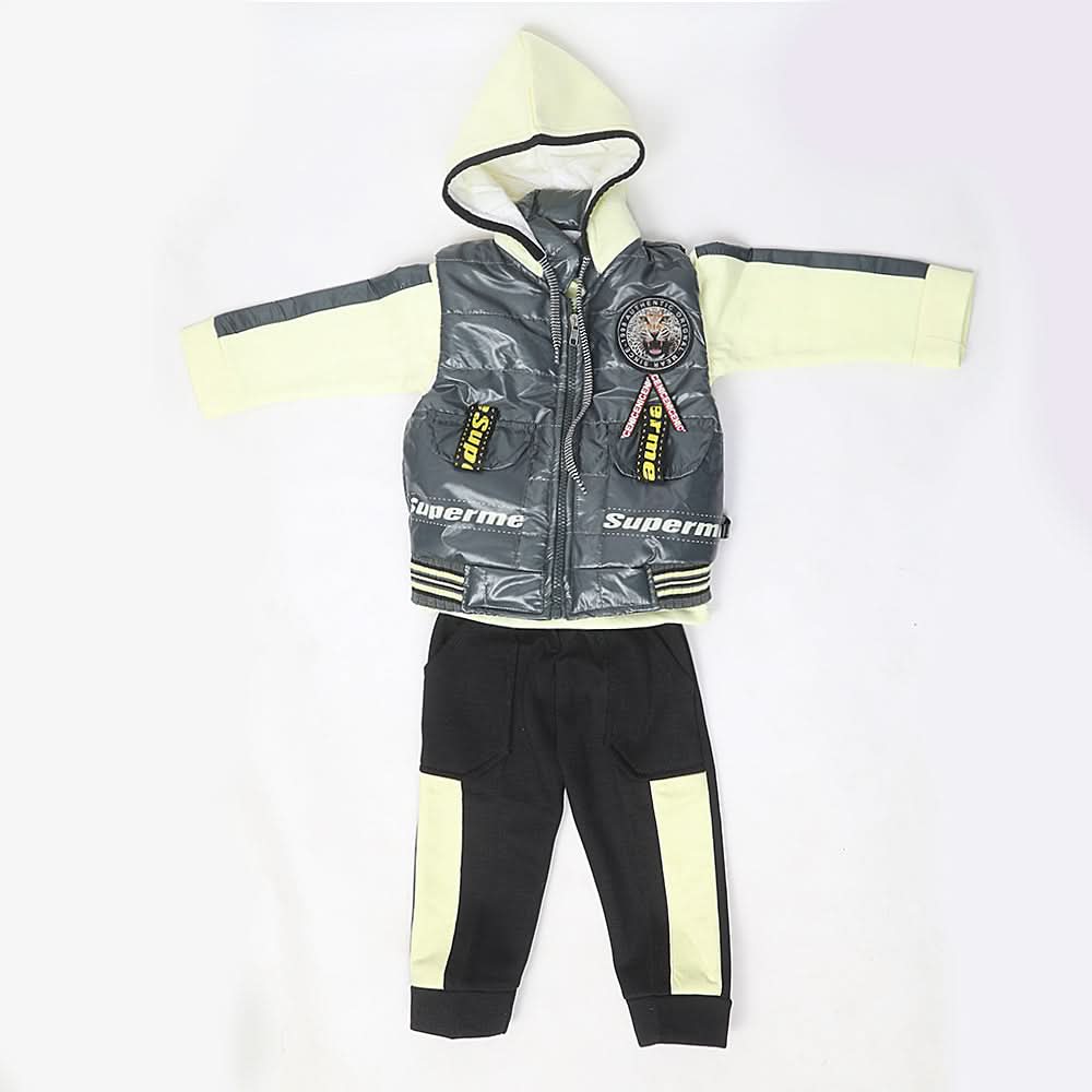 Boys 3 Piece Full Sleeves Suit - Lemon, Kids, Boys Sets And Suits, Chase Value, Chase Value