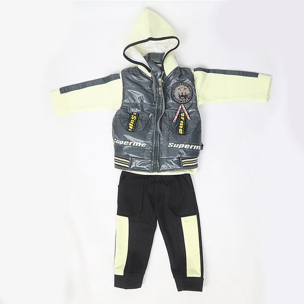 Boys 3 Piece Full Sleeves Suit - Lemon, Kids, Boys Sets And Suits, Chase Value, Chase Value