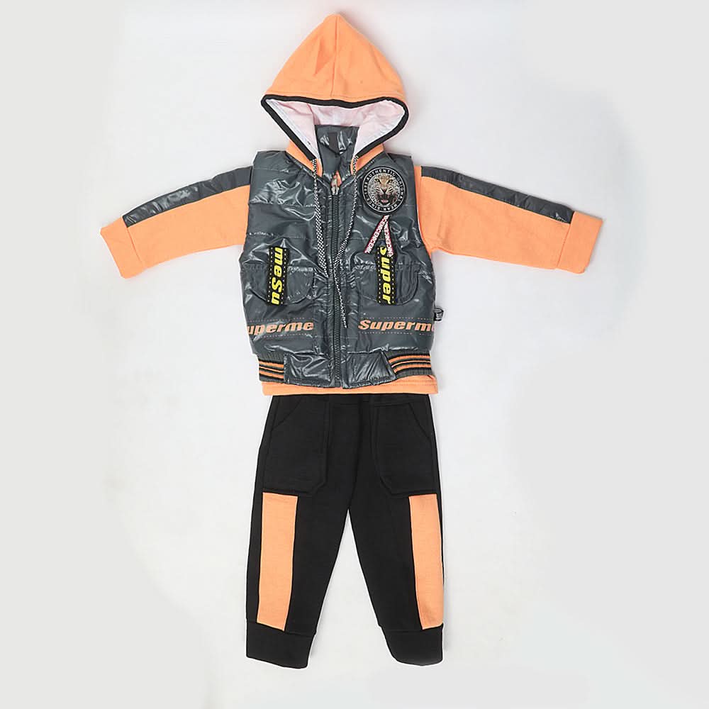Boys 3 Piece Full Sleeves Suit - Peach, Kids, Boys Sets And Suits, Chase Value, Chase Value