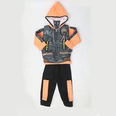 Boys 3 Piece Full Sleeves Suit - Peach, Kids, Boys Sets And Suits, Chase Value, Chase Value