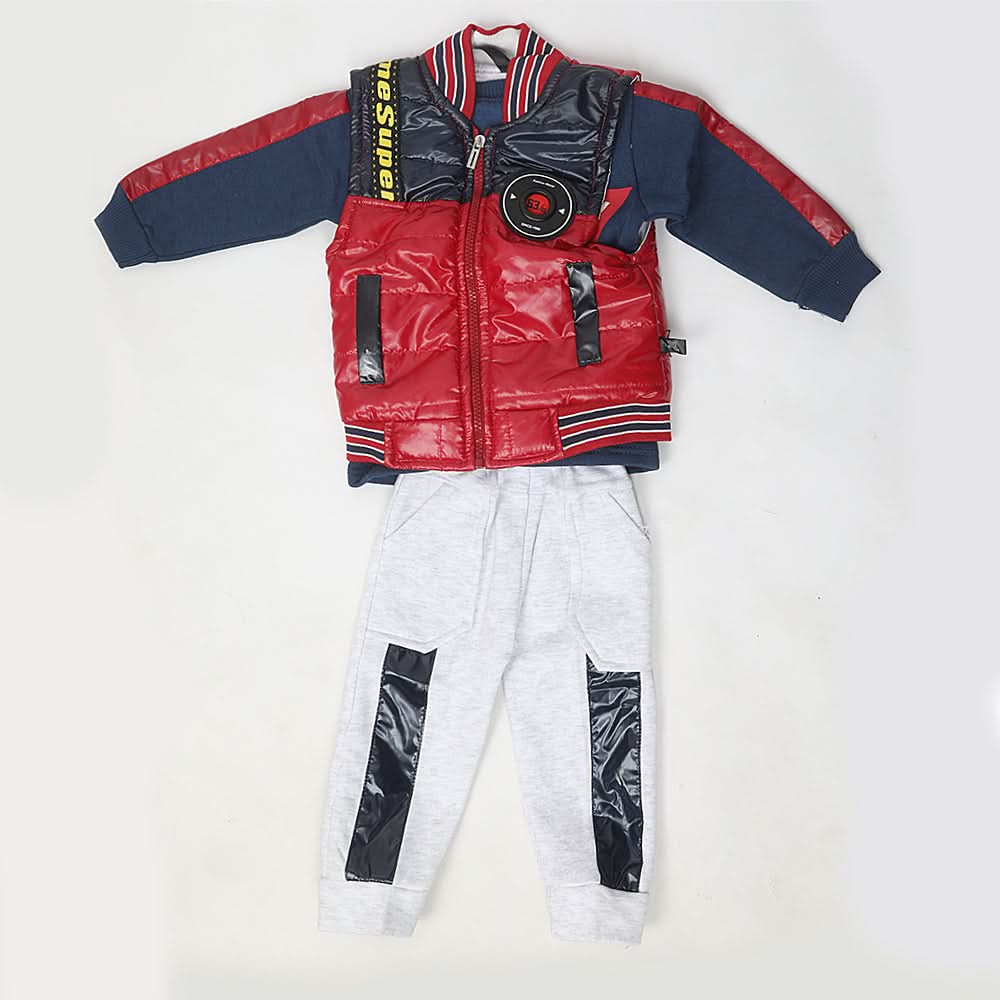 Boys 3 Piece Full Sleeves Suit - Navy Blue, Kids, Boys Sets And Suits, Chase Value, Chase Value
