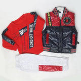 Boys 3 Piece Full Sleeves Suit - Red, Kids, Boys Sets And Suits, Chase Value, Chase Value
