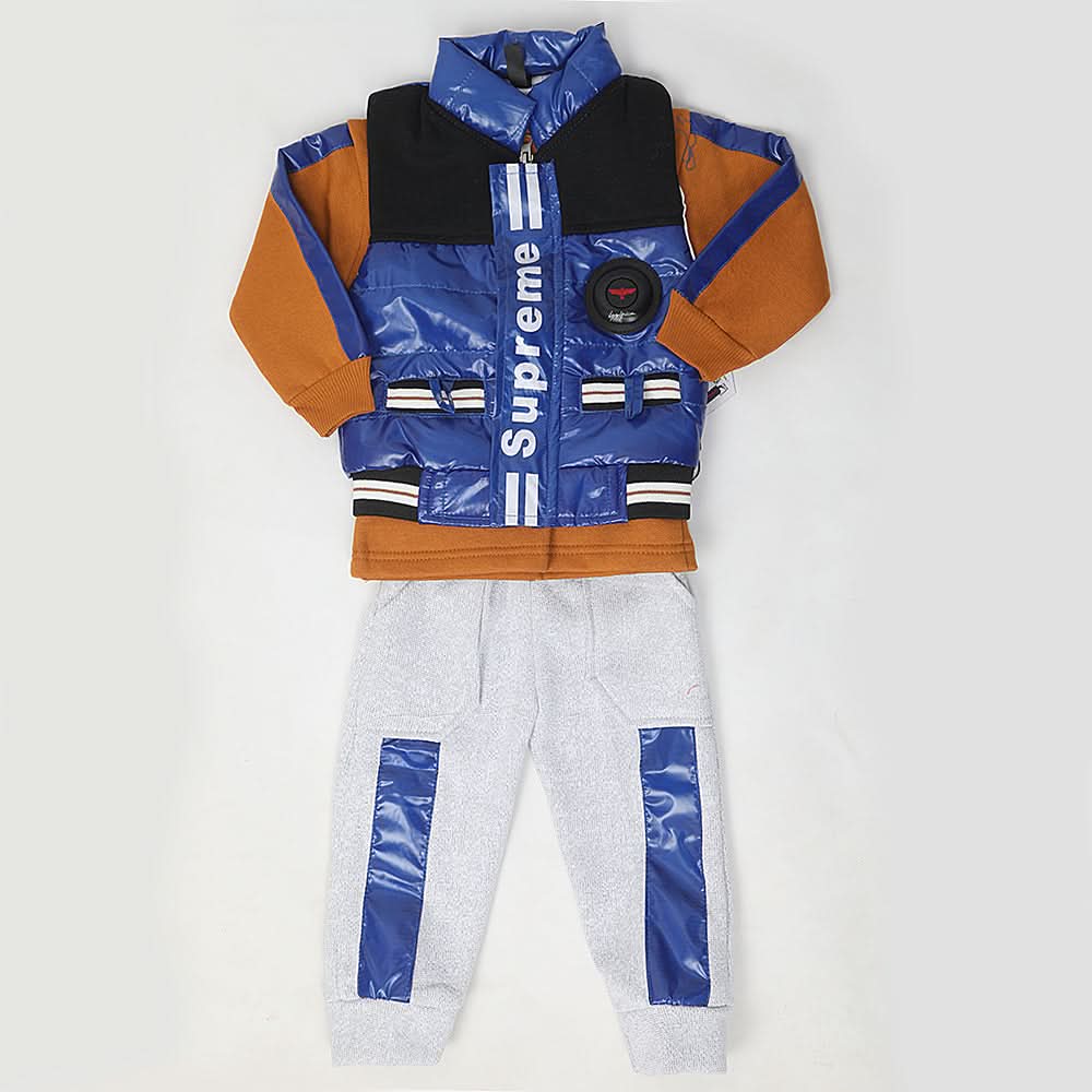 Boys 3 Piece Full Sleeves Suit - Royal Blue, Kids, Boys Sets And Suits, Chase Value, Chase Value